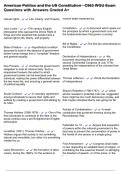 American Politics and the US Constitution - C963 WGU Exam Questions with Answers Graded A&plus;