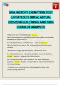UGA HISTORY EXEMPTION TEST &lpar;UPDATED BY DREW&rpar; ACTUAL 2025&sol;2026 QUESTIONS AND 100&percnt; CORRECT ANSWERS