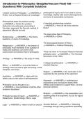 Introduction to Philosophy&colon; Straighterline&period;com Final&vert; 150 Questions&vert; With Complete Solutions