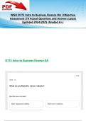 WGU D775 Intro to Business Finance OA &vert; Objective Assessment &vert;78 Actual Questions and Answers Latest Updated 2024&sol;2025 &lpar;Graded A&plus;&rpar;