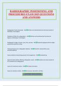RADIOGRAPHIC POSITIONING AND PROCEDURES EXAM 2025 QUESTIONS AND ANSWERS
