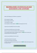 RESPIRATORY SYSTEM EXAM 2025 QUESTIONS AND ANSWERS