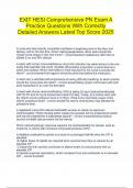 EXIT HESI Comprehensive PN Exam A Practice Questions With Correctly Detailed Answers Latest Top Score 2025