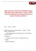 REL 101 Islam Final Exam Multiple choice 2025&sol;2026 Latest Questions & Answers 100&percnt; Accurate Solutions For Guaranteed Success &vert; Expert-Verified&comma; Graded A&plus;