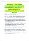 WGU D033 FINAL EXAM COMPLETE EXAM QUESTIONS WITH CORRECT ANSWERS&vert;&vert; A&plus; GRADED UPDATED 2025&sol;026&vert;&vert;100&percnt; GUARANTEED PASS&excl;&excl;&excl;