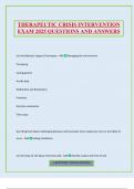 THERAPEUTIC CRISIS INTERVENTION EXAM 2025 QUESTIONS AND ANSWERS