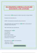 TCI TRAINING CORNELL EXAM 2025 QUESTIONS AND ANSWERS