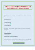 TIETZ CLINICAL CHEMISTRY EXAM 2025 QUESTIONS AND ANSWERS