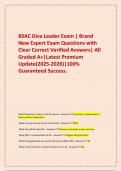 BSAC Dive Leader Exam &vert; Brand New Expert Exam Questions with Clear Correct Verified Answers&vert; All Graded A&plus;&vert;Latest Premium Update&lpar;2025-2026&rpar;&vert;100&percnt; Guaranteed Success&period;