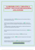 U&period;S HISTORY UNIT 1 "CREATING A NATION" TEST EXAM 2025 QUESTIONS AND ANSWERS
