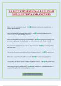 VA LETC CONFESSIONAL LAW EXAM 2025 QUESTIONS AND ANSWERS