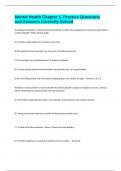 Mental Health Chapter 1&comma; Practice Questions and Answers Correctly Solved