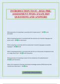 INTRODUCTION TO IT - D322&sol; PRE- ASSESSMENT PFQO&period; EXAM 2025 QUESTIONS AND ANSWERS