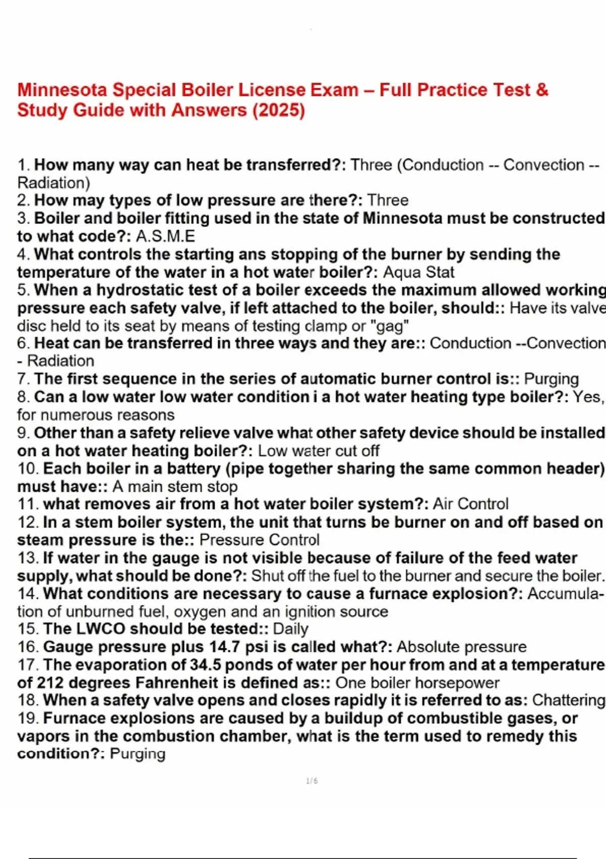 Minnesota Special Boiler License Exam – Full Practice Test &amp; Study ...