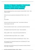 Florida LP Master Qualifier Final Exam Questions and Correct Detailed Answers &lpar;2025-2026&rpar; Updated&period;
