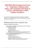 2025 HESI Pharmacology Exit Exam V2 &ndash; Medication Administration&comma; Safety&comma; and Calculations Questions & Answers with Rationales &vert; 100&percnt; Verified &vert; Graded A&plus;