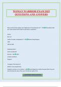 WOMAN WARRIOR EXAM 2025 QUESTIONS AND ANSWERS