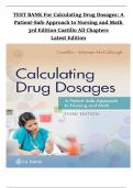 Test Bank for Calculating Drug Dosages&colon; A Patient-Safe Approach to Nursing and Math&comma; 3rd Edition &lpar;Castillo&comma; 2025&rpar; &vert; All Chapters &vert; Latest Verified Edition
