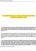 STC SERIES 66 FINAL &num;1 AND 2 EXAM QUESTIONS AND ANSWERS GRADED A&plus; 2025