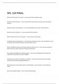  SFL 110 FINAL Exam Possible Questions And Answers 100&percnt; Accurately Solved&period;