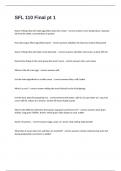 SFL 110 Final pt 1 questions With multiple choices Questions And Pass Guaranteed&period;