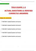 2025 TDLR EXAM 1-5 Actual Latest Questions with Verified Answers &lpar;2025 &sol; 2026&rpar;&comma; 100&percnt; Guarantee Score Pass