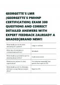 GEORGETTE-S LMR &lpar;GEORGETTE-S PMHNP CERTIFICATION&rpar; EXAM 300 QUESTIONS AND ANSWERS
