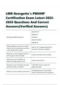 LMR Georgette&rsquo;s PMHNP Certification Exam Latest 2025-2026 Questions And Correct Answers