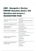 LMR - Georgette-s Review PMHNP Questions Bank  &vert; 526 Question and answers GUARANTEED PASS