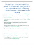 Utah Master Esthetician Written Exam &vert; 400 Verified Questions and Detailed Answers &vert; A&plus; Graded