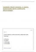 CANNON TRUST SCHOOL 1 &lpar;2025&rpar; QUESTIONS WITH COMPLETE SOLUTIONS&excl;&excl;