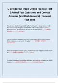C-39 Roofing Trade Online Practice Test &vert; Actual Test Questions and Correct Answers &lpar;Verified Answers&rpar; &vert; Newest Test 2026