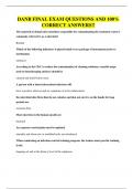 DANB EXAM QUESTIONS AND 100&percnt; CORRECT ANSWERS