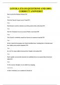 LOYOLA EXAMS BUNDLE&comma; ALL WITH QUESTIONS AND 100&percnt; CORRECT ANSWERS