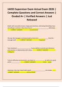 IAHSS Supervisor Exam Actual Exam 2026 &vert; Complete Questions and Correct Answers &vert; Graded A&plus; &vert; Verified Answers &vert; Just Released