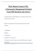 WGU Master's Course C795 - Cybersecurity Management II Tactical Exam 2026 Questions and Answers