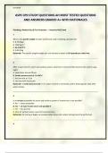 ASPE CPD STUDY QUESTIONS AH MOST TESTED QUESTIONS AND ANSWERS GRADED A&plus; WITH RATIONALES