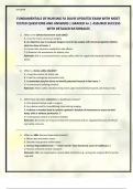 FUNDAMENTALS OF NURSING FA DAVIS UPDATED EXAM WITH MOST TESTED QUESTIONS AND ANSWERS &vert; GRADED A&plus; &vert; ASSURED SUCCESS WITH DETAILED RATIONALES