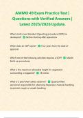 AMMO 49 Exam Practice Test &vert; Questions with Verified Answers &vert; Latest 2025&sol;2026 Update&period;