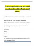 Veterinary technician texas state board exam Study Exam 2026 Questions and Answers