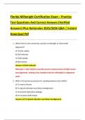 Florida Millwright Certification Exam &ndash; Practice Test Questions And Correct Answers &lpar;Verified  Answers&rpar; Plus Rationales 2025&sol;2026 Q&A &vert; Instant  Download Pdf