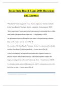 Texas State Board Exam 2026 Questions and Answers