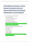 Florida Pipefitter Licensing Exam &ndash; Practice  Questions Test Questions And Correct  Answers &lpar;Verified Answers&rpar; Plus Rationales  2025&sol;2026 Q&A &vert; Instant Download Pdf