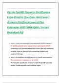 Florida Forklift Operator Certification  Exam Practice Questions And Correct  Answers &lpar;Verified Answers&rpar; Plus  Rationales 2025&vert;2026 Q&A &vert; Instant  Download Pdf