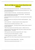 Black seal high pressure Exam Questions and Answers