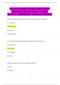 Pharmacology Practice HESI Exam Questions and Answers &vert; Latest Version &vert; 2025&sol;2026 &vert; Correct & Verified