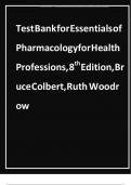 test bank for essentials of pharmacology for health professions 8thedition bruce colbert ruth woodrow&period;