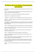 AP African American Studies Exam Questions and answers