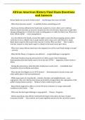 African American History Final Exam Questions and Answers