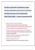 Florida Locksmith Certification Exam  Practice Questions And Correct Answers  &lpar;Verified Answers&rpar; Plus Rationales  2025&vert;2026 Q&A &vert; Instant Download Pdf